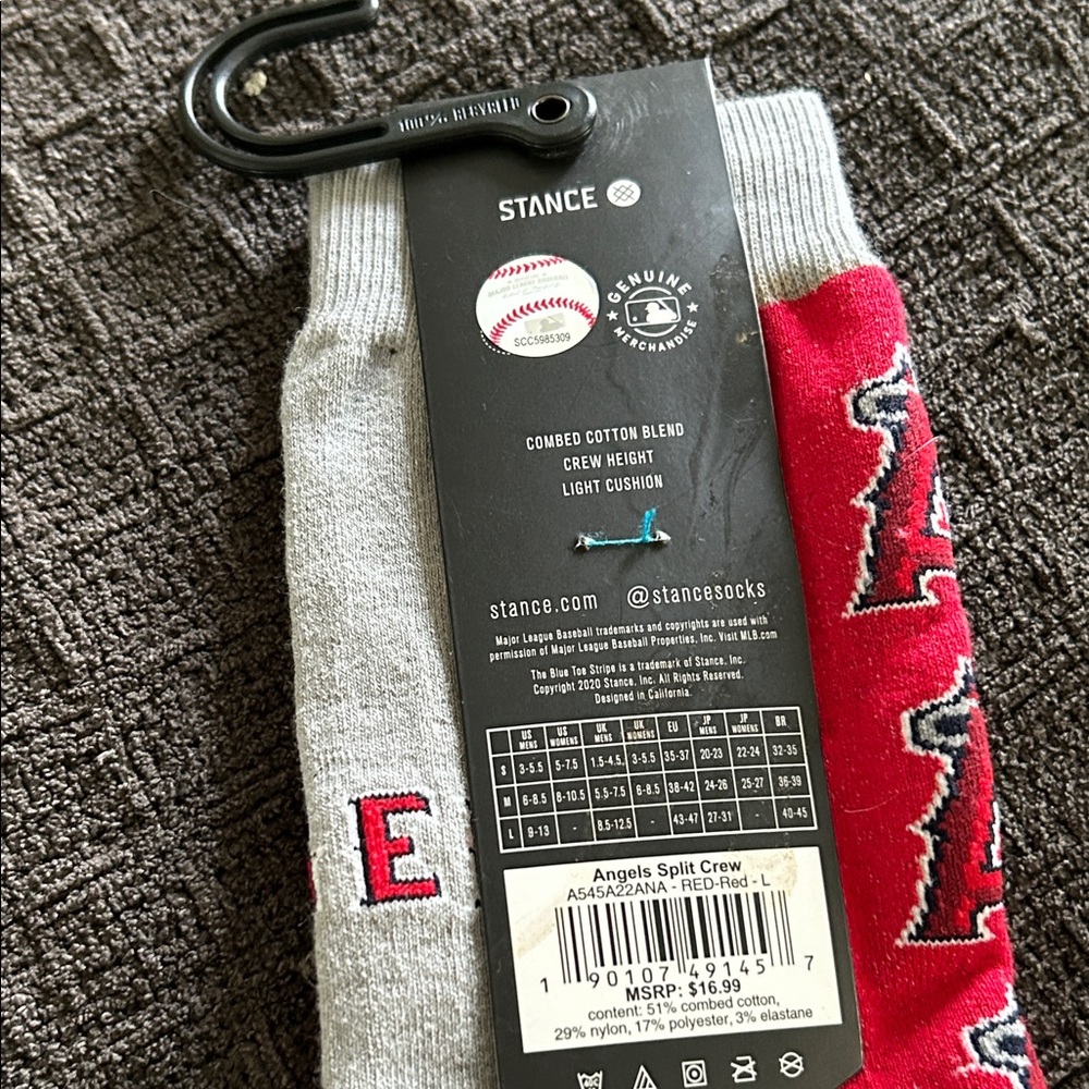 LA Angels Socks Stance Red and Gray - Picture 3 of 5